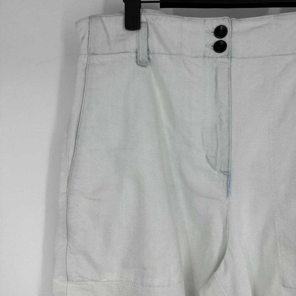 NWT Proenza Schouler White Label Chambray‎ Shorts Size 8 Bleach Blue - Picture 3 of 8